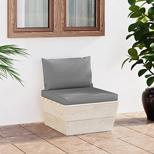 Rantry Garten-Paletten-Mittelsofa mit Kissen Palettensofa Sofa Lounge GartenSofa Modular Möbel Sofa Gartenmöbel Palettenmöbel Einzelsofa Imprägniertes Fichtenholz #1