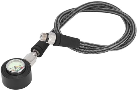Tauchmanometer, Professionelles Leuchtendes Tauchtauch-Nachtleucht-Manometer, mit Hochdruckschlauch, für Tarierjacket-Regler-Unterwassertauchen (65cm)