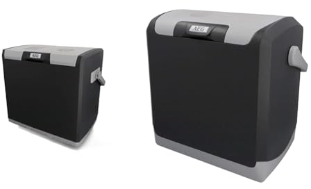AEG Automotive Thermoelektrische Kühlbox KK 28 Liter, 12/230 Volt für Auto und Steckdose, schwarz & Automotive Thermoelektrische Kühlbox KK 20 Liter, 12/230 Volt für Auto und Steckdose, Grau