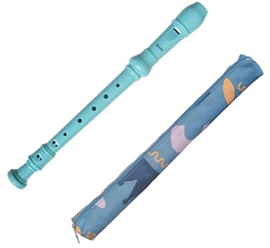 Farcaya Soprano Recorder Instrument for Beginners German Style C Key 8 Hole Descant Music with Clean Rod Storage Case (Light Blue)