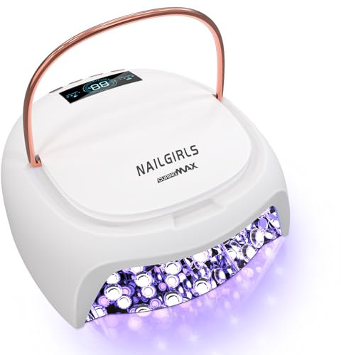 NAILGIRLS Lámpara UV Uñas Profesional,Lámpara de Uñas Recargable de 80W UV para Uñas sin cable,Lámpara Secador de Uñas Profesional con placa magnética extraíble,Para salones de uñas profesionales