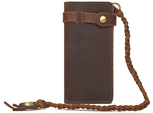 LVUNZJCA Herren Geldbörse Vintage Herren Geldbörse Top Layer Leder Lange Geldbörse Clutch Kartenhalter