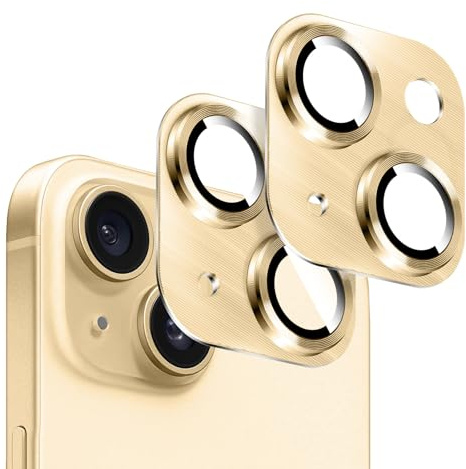 Kucheed 2PCS Camera Lens Protector for iPhone 12/iPhone 12 Mini, One-Piece Metal Aluminum with 3D Texture Designed Decoration, Anti-Scratch Full Protection Back Camera Cover