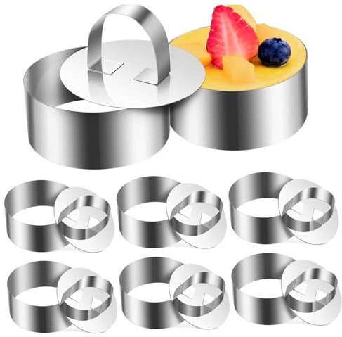 Hoement 8sätze Teiliges Tortenringe Für Mousse Runde Backformen Für Kuchen Desserts Und Gebäck Breit Für Bäckereien Und Küchen
