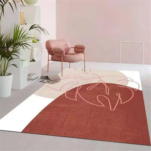 RUGMRZ Teppich Für Das Schlafzimmer Antirutsch Für Teppich Schlafzimmer, Nachttisch, Roter Teppich, Wohnzimmerdekoration, Waschbar Wohnzimmer-Teppich 100X160Cm 3Ft 3.4''X5Ft 3''