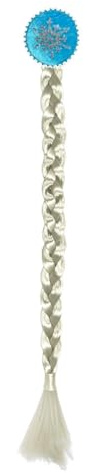 Oblique Unique Haarspange mit blondem Zopf mit Eiskristall Accessoire für Fasching Karneval Motto Party Mädchen Geburtstag (Haarspange mit blondem Zopf)