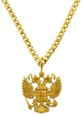 d'origine Russland Adler Kette Herren – Russisches Wappen (Edelstahl)