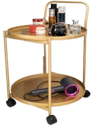 YWZDQ Sode Table Movable Coffee Table Side Cabinet Household Metal Trolley Side Table Bedside Rack Simple Tea Table with Wheels Sofa Table(J)