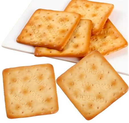 Mellsunny 6PCS Realistic Artificial Soda Cracker Simulation Biscuits Crackers Food Dessert Model Photography Prop for Home Party Decoration