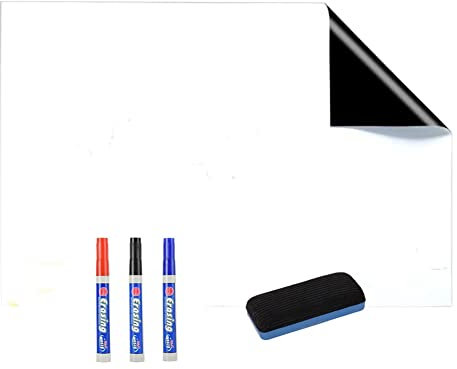 Agwuoetr LáMina Pizarra 60X40 Cm MagnéTica, LáMina MagnéTica Autoadhesiva Incluye Rotulador Pizarra