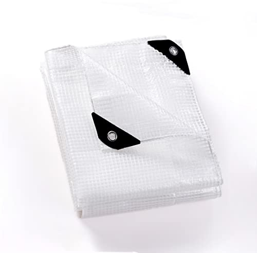 GUARD SHIELD Abdeckplane Wasserdicht mit Osen Netzplane 4x5 m Transparente-weiß Plane 150g/㎡ Gewebeplane Schutzplane Allzweckplane, Reißfest, UV-stabilisiert