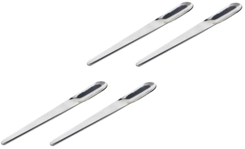 Petites Cuillères à Café en Acier Inoxydable Argenté, Lot de 4 | Cuillere A Cafe, Mini Cuillères à Dessert, Mini Cuillère à Espresso, Finition Polie et Prise Pratique
