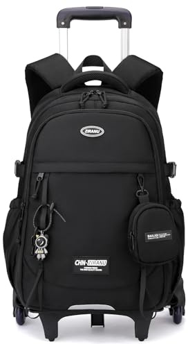 Amythe Sac à Dos à roulettes Garçons Collège, Cartable Scolaire à Chariot Détachable pour Garçons, Poche Ordinateur 15.6, 6 Roues pour L'école, Voyages et Loisirs