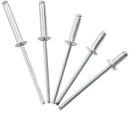 Remaches ciegos de aluminio de extremo abierto, M3,2, M4, M4,8, con cabeza de cúpula, for madera, metal y plástico, 15-50 unidades(5mm)