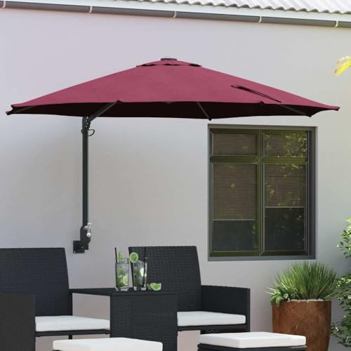 INLIFE Parasol de Jardin Rouge et Noir 248 x 248 x 148 cm-42003231