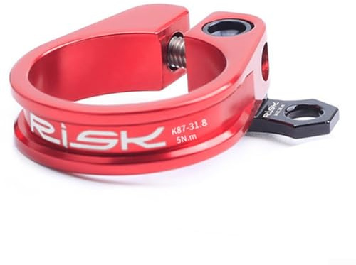 Collier de serrage compact pour tige de selle de vélo avec guide de câble, alliage d'aluminium léger, compatible avec 27, 2 mm, 31 mm, 6 mm (31,8 mm, rouge)
