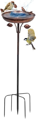 Abbeveratoio per da giardino - alta vintage, da esterno in metallo, stabile | Classica vasca per con paletto a cinque punte per balcone, patio, prato, cortile, aiuola, p