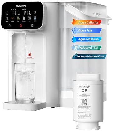 Waterdrop CT01 Calda & Fredda Distributore di Acqua con Filtro, Riduce TDS, Calcare&Cloro, Conservare Minerali Importanti, 8 Stadi Filtrazione con Sterilizzazione UV, Impostazioni Temperatura (15-95℃)