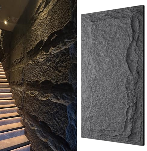 WallDec Stone Effect Wall Panels | Bosphorus 1x Panel | 120 x 60cm (47.2 x 23.6 inches) | 3D Decorative Rock Effect Panels | Easy Installation DIY | Interior & Exterior Design