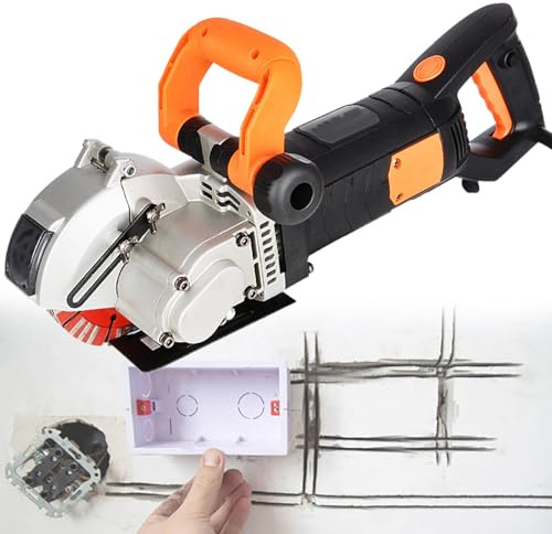 Electric Wall Chaser with 5 Saw Blades for Groove Cutting and Concrete Work