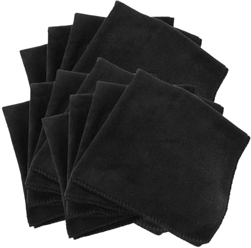 NULYLU 12pcs Black Microfiber Car Washing Cloths 40x40cm Reusable Absorbent Wipes for Home Kitchen Dusting and Vehicle Care