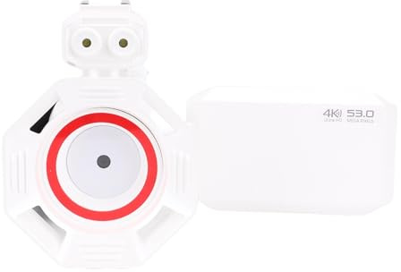 Tbest Appareil Photo Numérique 4K Résolution époustouflante Autofocus WiFi Vlogging Caméscope à Affichage Couleur (White)