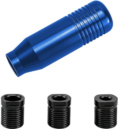 Auto Schaltknauf,Auto-Schalthebelknopf,Aluminiumlegierungs Auto Schalthebel | Manuell Schaltknüppel 8.5cm,Universal Ersatz Schalthebel Griff Schaltkop mit 3 Adaptern für Meisten Kraftfahrzeuge (Blau)