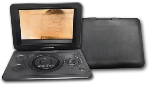 Lettore DVD portatile, Smart TV portatile HD da 10,1 pollici con schermo rotante, lettore DVD VCD, scheda SD, video USB, nero/viola alta risoluzione(Black)