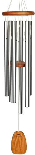 Woodstock Chimes Amazing Grace Wind Chime for Outside 40 Medium Silver,Outdoor Decor for Patio, Porch, Garden, Memorial Gift for Loved Ones AGLS