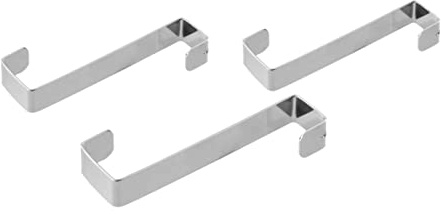 Fackelmann Lot de 3 Crochets pour Porte Manteau et Serviette en Acier Inoxydable, 8 cm