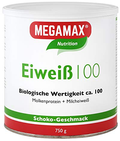 Megamax Eiweiss Schoko 750 g | Molkenprotein + Milcheiweiß Für Muskelaufbau,Diaet | 2k-Eiweiss ideal zum Backen | hochwertiges Low Carb Eiweiß-Shake | aspartamfrei Protein-pulver mit Aminosäuren