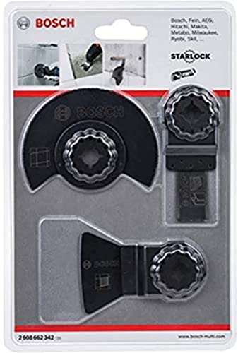 Bosch Professional Set para baldosas básico de 3 piezas (para Azulejos, Starlock, Accessorio Multiherramientas)