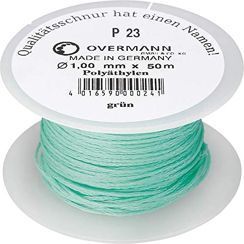 Overmann 002301000200500AA Cordeau de Maçon en Polypropylène, Vert, 1 mm x 50 m