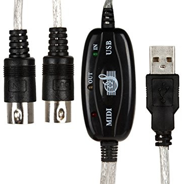 Cavo USB MIDI Adattatore Convertitore per collegare Tastiera Organo a PC Mac 2256