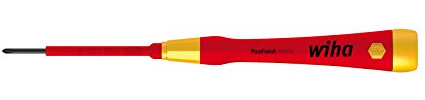 Wiha Feinschraubendreher PicoFinish electric Phillips (38879) PH00 x 40 mm Feinmechnik Modellbau filigraner Präzisionsschraubendreher VDE-geprüft, stückgeprüft