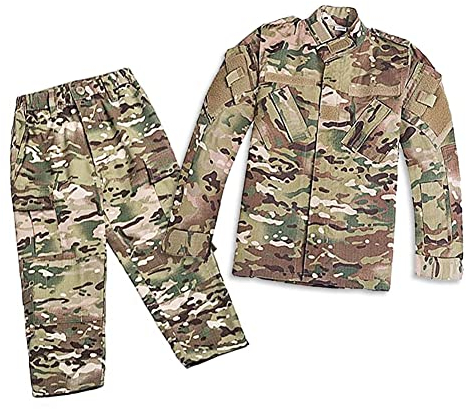 HANSTRONG GEAR Tactical Airsoft Kids Clothing Children BDU Hunting Military Camouflage Combat Uniform Suit Jacket Shirt & Pants (MC,120)