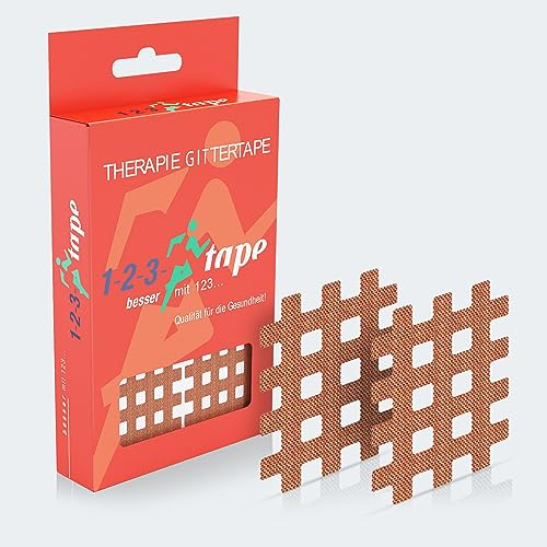 Gittertape Typ B – 120 Stück Gitterpflaster, Hochwertiges Akupunkturpflaster - Cross Tape Schmerzpunkte oder als Narbenpflaster, Selbstklebend und vielseitig einsetzbar
