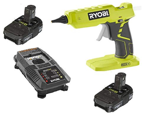 Ryobi One + 18Volt Lithium Ion Hot Glue Gun P305 + (2) Batteries P102 + Charger P118 (Bulk Packaged)