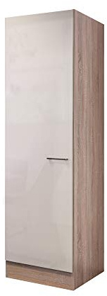 Flex-Well Hochschrank Nepal - Küchenschrank - 1-türig - Breite 50 cm - Creme glänzend/Eiche Sonoma