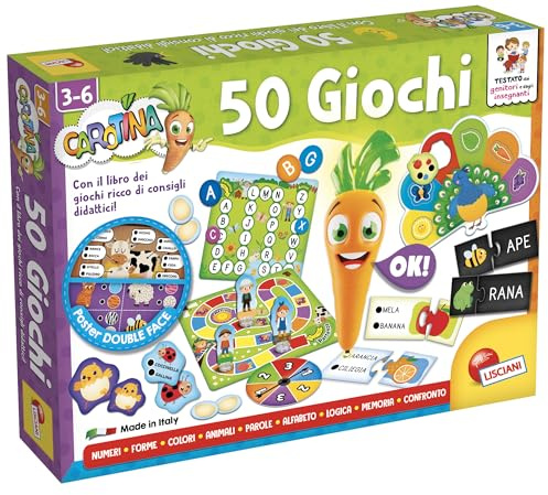 Liscianigiochi Carotina 50 Giochi Per Bambini, Multicolore, 76710, 3-6 anni