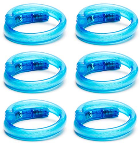 LED-Highlights Leuchtarmband Kinder Set 6 Leuchtarmbänder für Kinder Blau Blinkend, Mitgebsel Kindergeburtstag Led Leuchtband Neon Armband