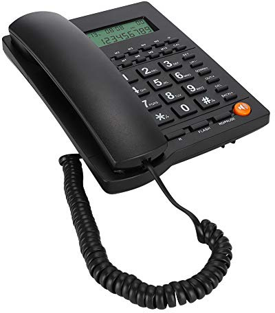 Desktop Landline Telephone, Corded Phone with Caller ID Display for Home Office Hotel Restaurant Easy to Install