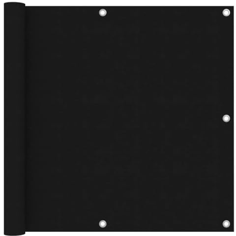 vidaXL Balkon Sichtschutz Bespannung Terrasse Windschutz Sonnenschutz Balkonbespannung Balkonverkleidung Schwarz 90x600cm Oxford-Gewebe