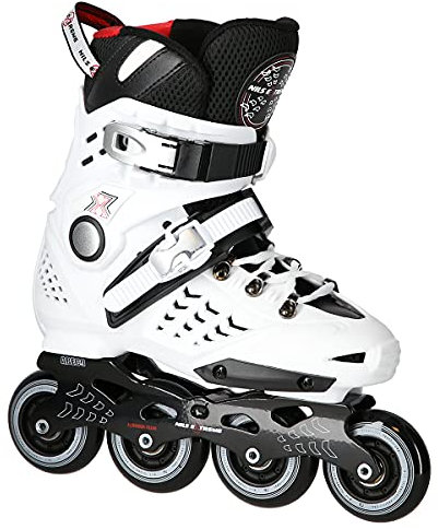 Nils Extreme Inliner für Herren und Damen - Inline Skates - ABEC9 Kugellager - Inliner Erwachsene - 85A Rollen - Rollerskates 42 - Weiß und Schwarz - NA20001