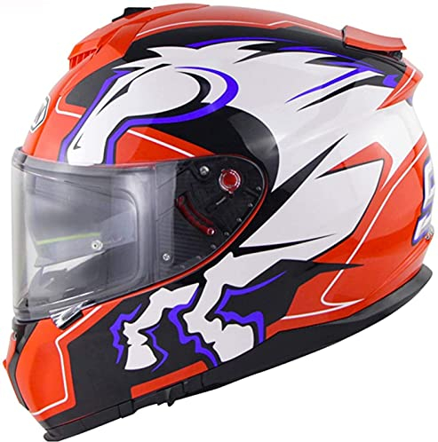 Modularer Motorradhelm Aufklappbarer Integrierter Integral-Klapphelm ECE/DOT-zugelassen Integral-Motorradhelm mit Doppelvisier Mopedhelm für Erwachsene Männer und Frauen C,L=59-60CM