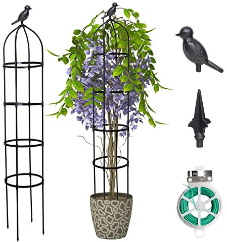 PICK FOR LIFE Garden Trellis for Climbing Plants Outdoor, Tall Rustproof Plant Support Trellis for Potted Plants Climbing Vine Rose Clematis Outdoor Indoor Garden Obelisk Trellis (H: 175cm)
