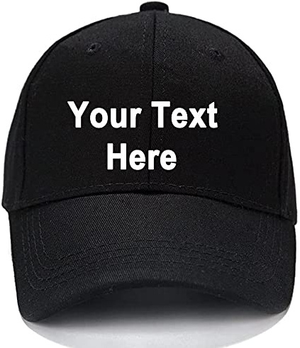 MIGIAN Casquette de Baseball personnalisée Casquettes de Baseball Stylée & Réglable 100% Coton Chapeau brodé personnalisé Casquette Unisexe Taille Unique (Noir)