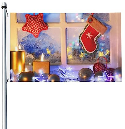 Weihnachtsschmuck, Druck, Flagge, Banner, doppelseitig, 90 x 152 cm, Flaggen für drinnen und draußen, Party, Garten, Hof, Rasen