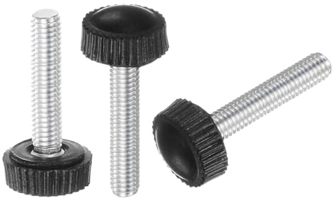 QUARKZMAN 20pz M5 x 30mm Maschio Filettatura Manopole Zigrinate Vite Pollice Serraggio Manopole Impugnatura Plastica Maniglia Mano Manopole con Perno Filettato Nero