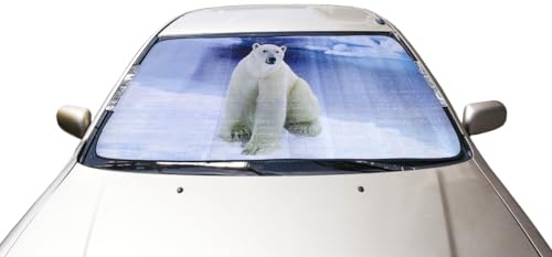 RLinEa Frontscheibenabdeckung, Scheibenabdeckung Auto Winter, Faltbar Windschutzscheibenabdeckung Magnete Faltbar Mit Magnet Fixierung Für Verschiedener Größe Auto-Bear